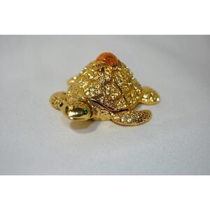 Taylor Avedon Gold Turtles with Yellow Crystal